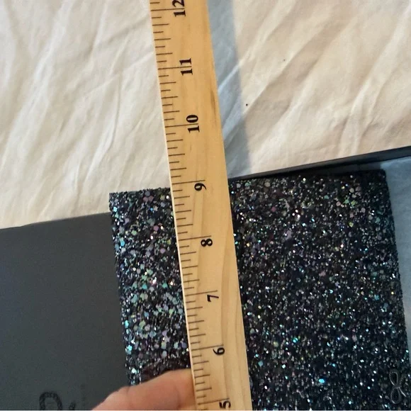 Anya Hindmarch New Valorie Glitter Sparkle Evening Clutch - Black Multi NIB 0604 - Picture 6 of 10